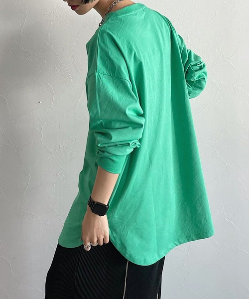 PAGEBOY(ページボーイ)の「ルーズシルエットロンT(Tシャツ/カットソー・レディース・ブラック/オフホワイト/グリーン・FREE)」の1枚目の写真
