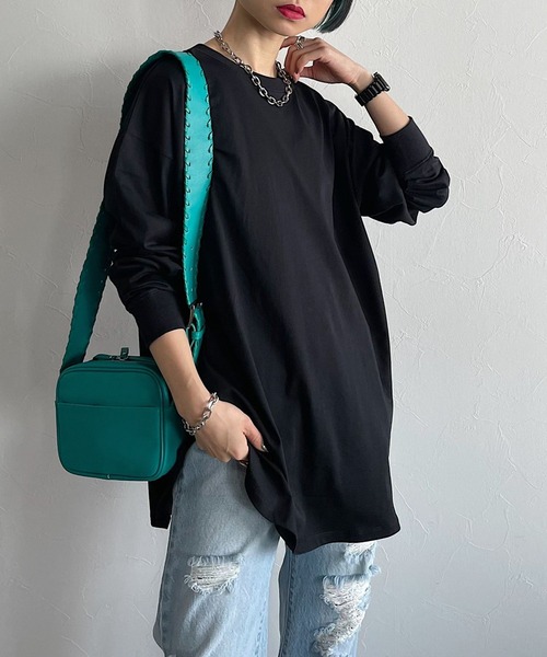 PAGEBOY(ページボーイ)の「ルーズシルエットロンT(Tシャツ/カットソー・レディース・ブラック/オフホワイト/グリーン・FREE)」の3枚目の写真