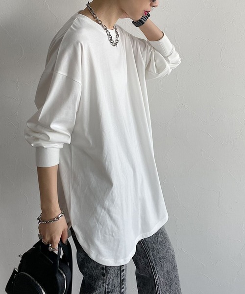 PAGEBOY(ページボーイ)の「ルーズシルエットロンT(Tシャツ/カットソー・レディース・ブラック/オフホワイト/グリーン・FREE)」の4枚目の写真