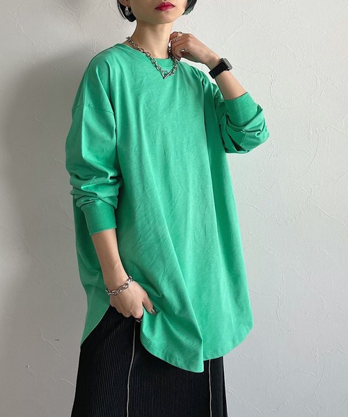 PAGEBOY(ページボーイ)の「ルーズシルエットロンT(Tシャツ/カットソー・レディース・ブラック/オフホワイト/グリーン・FREE)」の8枚目の写真