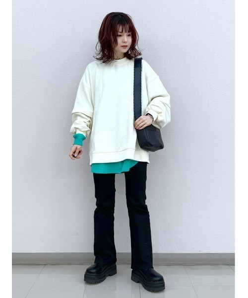 PAGEBOY(ページボーイ)の「ルーズシルエットロンT(Tシャツ/カットソー・レディース・ブラック/オフホワイト/グリーン・FREE)」の22枚目の写真