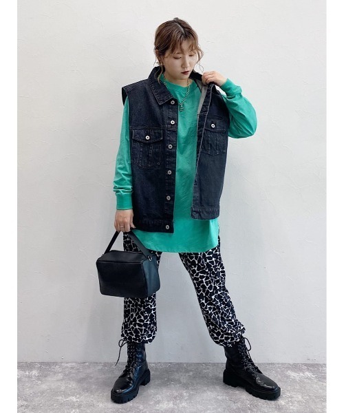 PAGEBOY(ページボーイ)の「ルーズシルエットロンT(Tシャツ/カットソー・レディース・ブラック/オフホワイト/グリーン・FREE)」の21枚目の写真