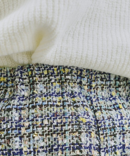 mona Belinda（モナベリンダ）の「ツイードフリンジタイトスカート（スカート・レディース・グリーン/ネイビー・FREE）」の12枚目の写真