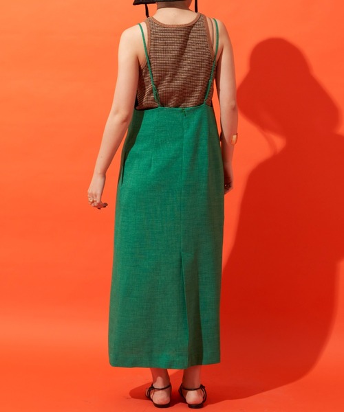 Aunt Marie's（アントマリーズ）の「Iラインキャミワンピース（ワンピース・レディース・チャコールグレー/グリーン/アイボリー・FREE）」の8枚目の写真