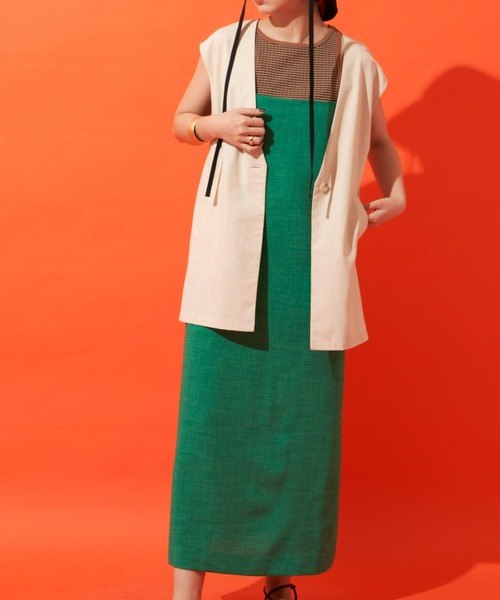 Aunt Marie's（アントマリーズ）の「Iラインキャミワンピース（ワンピース・レディース・チャコールグレー/グリーン/アイボリー・FREE）」の13枚目の写真