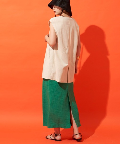 Aunt Marie's（アントマリーズ）の「Iラインキャミワンピース（ワンピース・レディース・チャコールグレー/グリーン/アイボリー・FREE）」の15枚目の写真