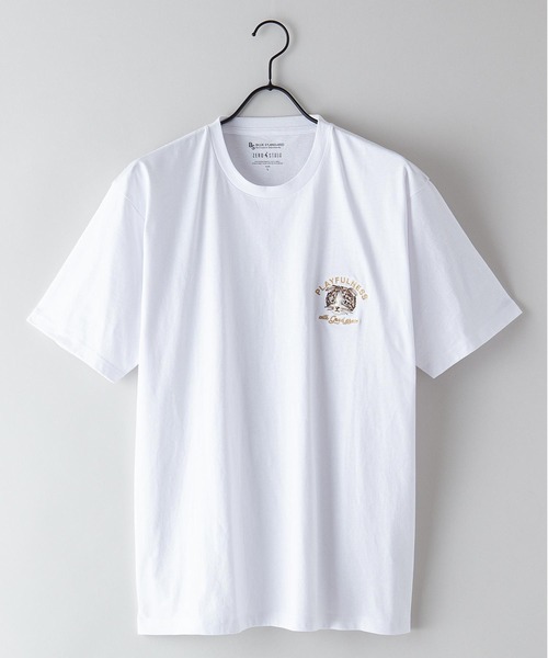 Blue Standard (ブルースタンダード)の「【BLUE STANDARD/ブルースタンダード】汗染みの目立ちにくいTシャツ ZEROSTAIN アニマルワンポイント刺繍Tシャツ(Tシャツ/カットソー・メンズ・チャコールグレー/ブルー/ホワイト/その他1/その他2/オリーブ/ピンク系その他/ホワイト系その他・X-LARGE/LARGE/SMALL/MEDIUM)」の3枚目の写真