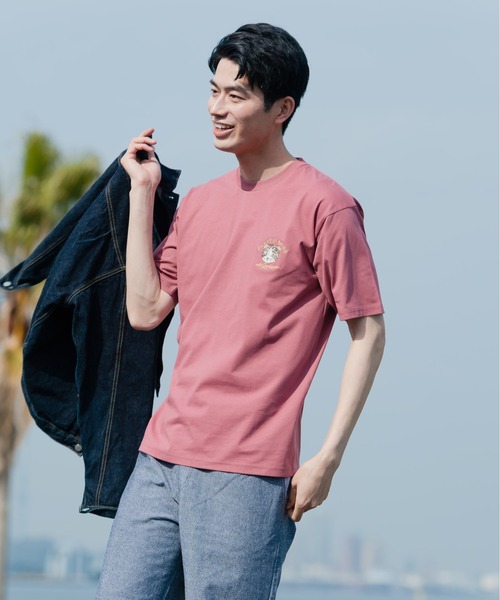 Blue Standard (ブルースタンダード)の「【BLUE STANDARD/ブルースタンダード】汗染みの目立ちにくいTシャツ ZEROSTAIN アニマルワンポイント刺繍Tシャツ(Tシャツ/カットソー・メンズ・チャコールグレー/ブルー/ホワイト/その他1/その他2/オリーブ/ピンク系その他/ホワイト系その他・X-LARGE/LARGE/SMALL/MEDIUM)」の6枚目の写真