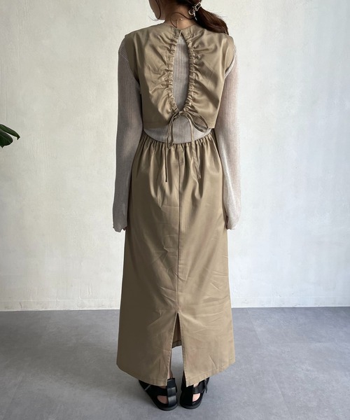 CAPRICIEUX LE'MAGE（カプリシューレマージュ）の「バックオープンワンピース（ワンピース・レディース・ブラック/ベージュ・FREE）」の12枚目の写真