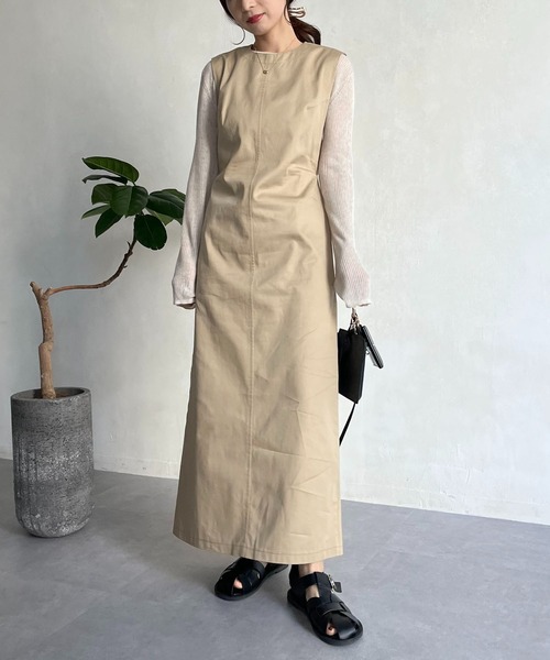 CAPRICIEUX LE'MAGE（カプリシューレマージュ）の「バックオープンワンピース（ワンピース・レディース・ブラック/ベージュ・FREE）」の3枚目の写真