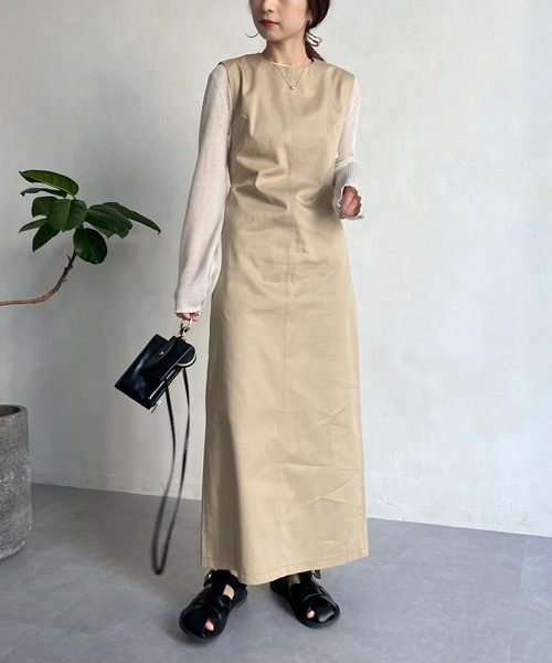 CAPRICIEUX LE'MAGE（カプリシューレマージュ）の「バックオープンワンピース（ワンピース・レディース・ブラック/ベージュ・FREE）」の5枚目の写真