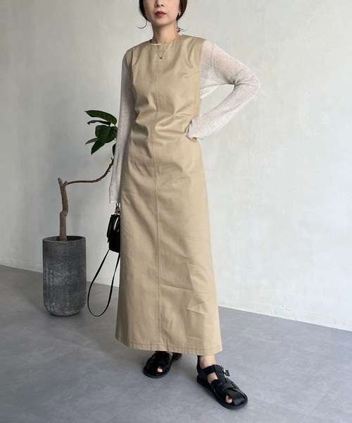 CAPRICIEUX LE'MAGE（カプリシューレマージュ）の「バックオープンワンピース（ワンピース・レディース・ブラック/ベージュ・FREE）」の7枚目の写真