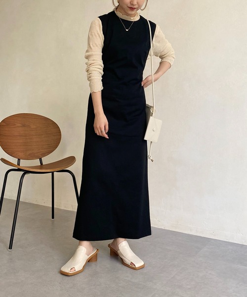 CAPRICIEUX LE'MAGE（カプリシューレマージュ）の「バックオープンワンピース（ワンピース・レディース・ブラック/ベージュ・FREE）」の18枚目の写真