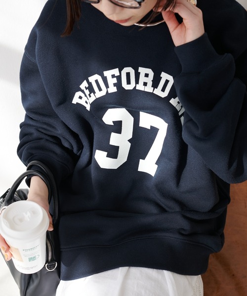 DISCOAT(ディスコート)の「ヘヴィウェイトナンバリングロゴビッグスウェット(スウェット・レディース・ネイビー/グリーン/オートミール・FREE)」の3枚目の写真