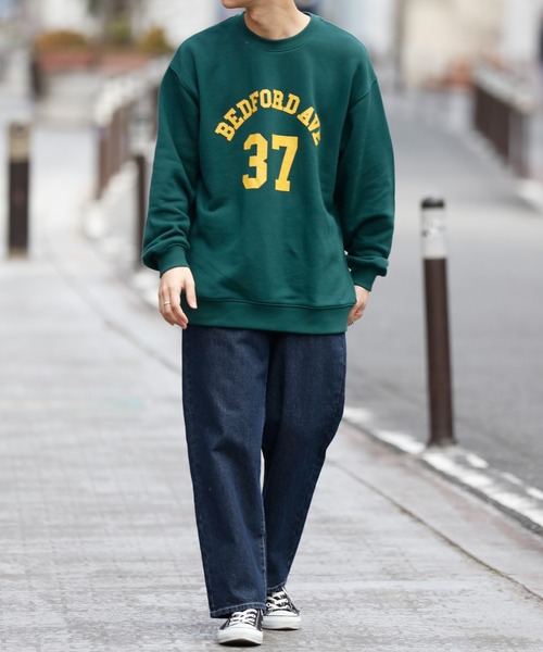 DISCOAT(ディスコート)の「ヘヴィウェイトナンバリングロゴビッグスウェット(スウェット・レディース・ネイビー/グリーン/オートミール・FREE)」の13枚目の写真