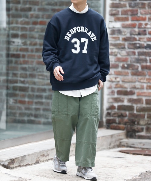 DISCOAT(ディスコート)の「ヘヴィウェイトナンバリングロゴビッグスウェット(スウェット・レディース・ネイビー/グリーン/オートミール・FREE)」の6枚目の写真