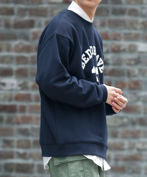 DISCOAT(ディスコート)の「ヘヴィウェイトナンバリングロゴビッグスウェット(スウェット・レディース・ネイビー/グリーン/オートミール・FREE)」の14枚目の写真