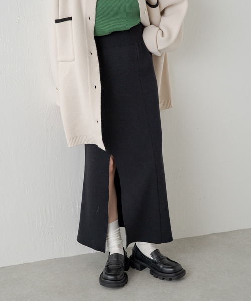 Kastane（カスタネ）の「ミラノリブIラインスカート（スカート・レディース・ブラック/アイボリー/オレンジ・FREE）」の21枚目の写真