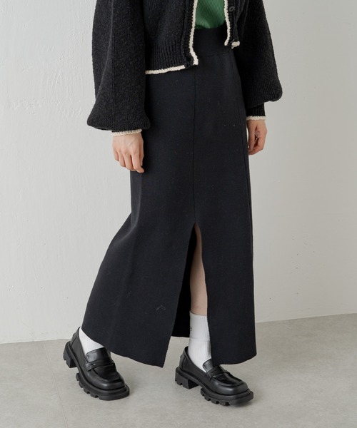 Kastane（カスタネ）の「ミラノリブIラインスカート（スカート・レディース・ブラック/アイボリー/オレンジ・FREE）」の17枚目の写真