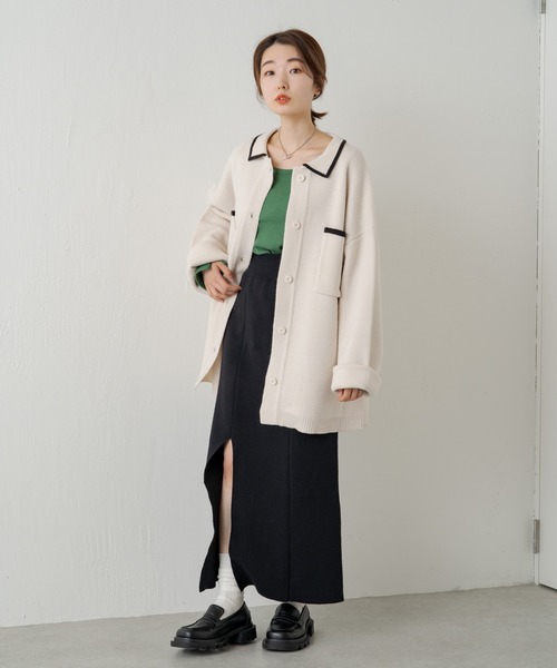 Kastane（カスタネ）の「ミラノリブIラインスカート（スカート・レディース・ブラック/アイボリー/オレンジ・FREE）」の10枚目の写真