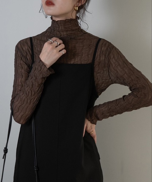 Amiur（エミレ）の「nuance sheer high neck（その他トップス・レディース・ブラック/ブラウン/アイボリー・FREE）」の3枚目の写真