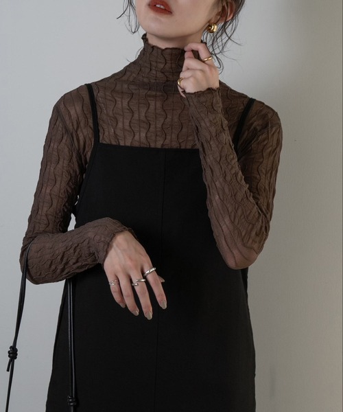 Amiur（エミレ）の「nuance sheer high neck（その他トップス・レディース・ブラック/ブラウン/アイボリー・FREE）」の9枚目の写真