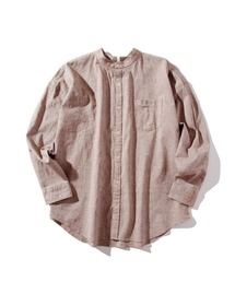 INASTUDIOS ZOO | 「INASTUDIOS SELECT」綿麻ストレッチ ルーズフィット バンドカラーシャツ(シャツ/ブラウス)