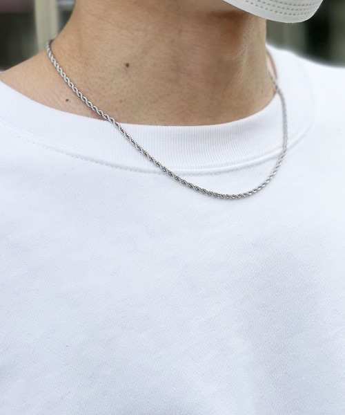 yield（イールド）の「【yield select】Stainless Chain Necklace ショートタイプ チェーンネックレス 長さ45cm PSCN-01-45,PSCN-02-45,PSCN-03-45,PSCN-04-45（ネックレス・レディース・シルバー系1/シルバー系2/シルバー系3/シルバー系4・FREE）」の3枚目の写真