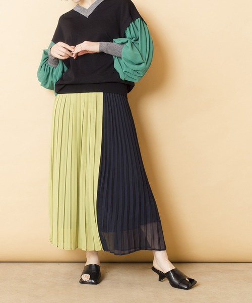 PLEATS PLEASE グリーン・パープル・プリーツスカート プリーツスカート｜TIARA（ティアラ）｜商品詳細｜メルローズ公式通販