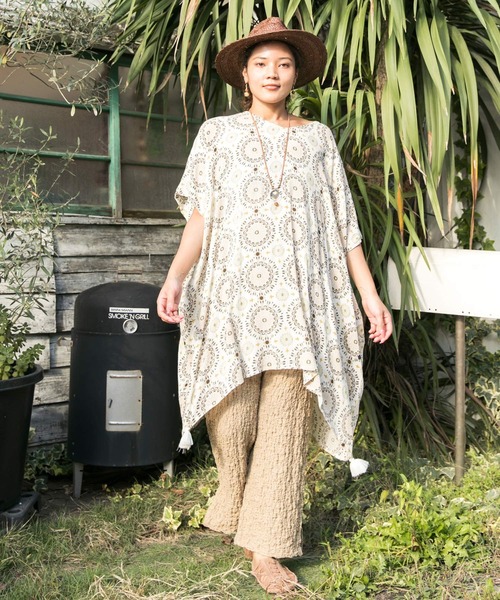 チャイハネ（チャイハネ）の「【チャイハネ】マンダティカチュニック（チュニック・レディース・ブラック/ベージュ/レッド/ターコイズブルー・FREE）」の11枚目の写真