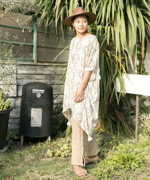 チャイハネ（チャイハネ）の「【チャイハネ】マンダティカチュニック（チュニック・レディース・ブラック/ベージュ/レッド/ターコイズブルー・FREE）」の12枚目の写真