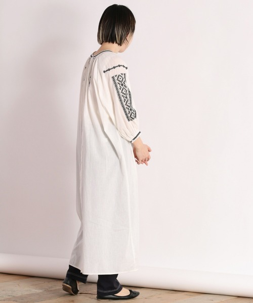 cepo（セポ）の「ハシゴレース刺繍ワンピース 2WAY（シャツワンピース・レディース・ブラック/オフホワイト・M）」の4枚目の写真