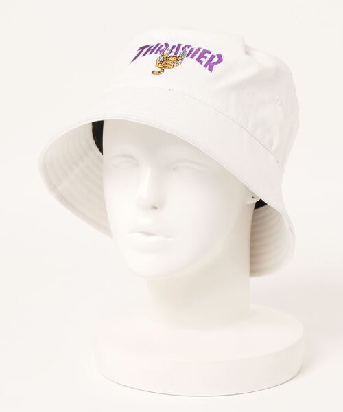 THRASHER（スラッシャー）の「【THRASHER×Garfield 】コラボ 刺繍 バケットハット（ハット・メンズ・ブラック系その他/ベージュ系その他/ブラック/ホワイト/ベージュ/ホワイト系その他・FREE）」の3枚目の写真