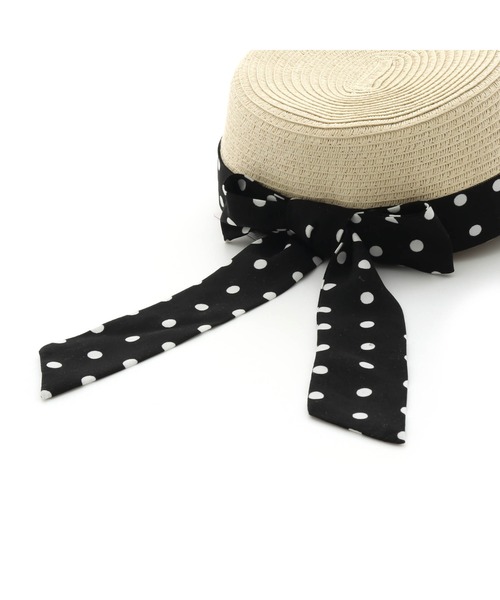 JENNI love（ジェニィラブ）の「ドットリボンサマーキャスケット（キャスケット・キッズ・ブラック/ベージュ・54cm/56cm）」の9枚目の写真