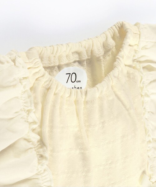 BRANSHES（ブランシェス）の「タック天竺ノースリーブカバーオール（ロンパース・キッズ・ブラウン/クリーム・80/70）」の9枚目の写真