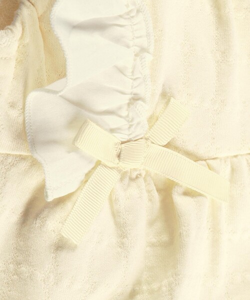 BRANSHES（ブランシェス）の「タック天竺ノースリーブカバーオール（ロンパース・キッズ・ブラウン/クリーム・80/70）」の7枚目の写真