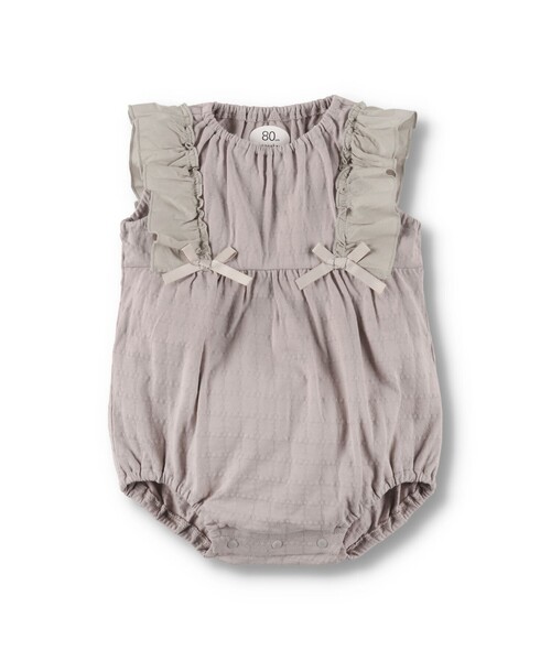 BRANSHES（ブランシェス）の「タック天竺ノースリーブカバーオール（ロンパース・キッズ・ブラウン/クリーム・80/70）」の6枚目の写真