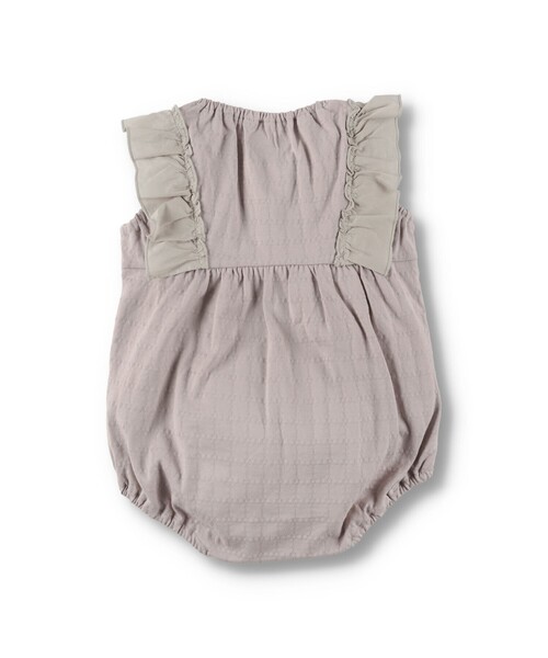 BRANSHES（ブランシェス）の「タック天竺ノースリーブカバーオール（ロンパース・キッズ・ブラウン/クリーム・80/70）」の10枚目の写真