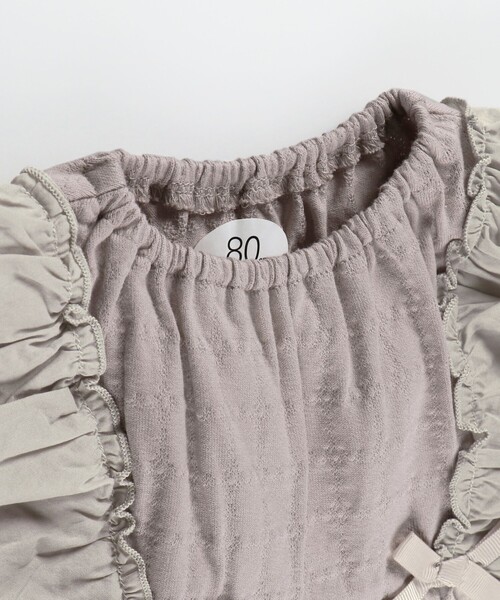 BRANSHES（ブランシェス）の「タック天竺ノースリーブカバーオール（ロンパース・キッズ・ブラウン/クリーム・80/70）」の14枚目の写真