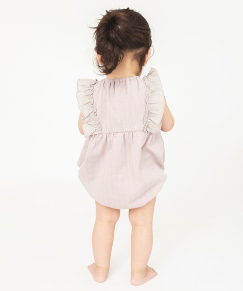 BRANSHES（ブランシェス）の「タック天竺ノースリーブカバーオール（ロンパース・キッズ・ブラウン/クリーム・80/70）」の21枚目の写真