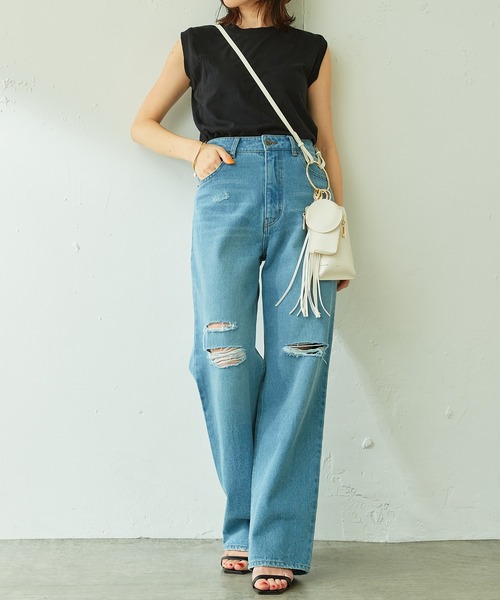 HANES（ヘインズ）の「Hanes/2枚組ノースリカットソー（Tシャツ/カットソー・レディース・ブラック/グレー・MEDIUM）」の3枚目の写真