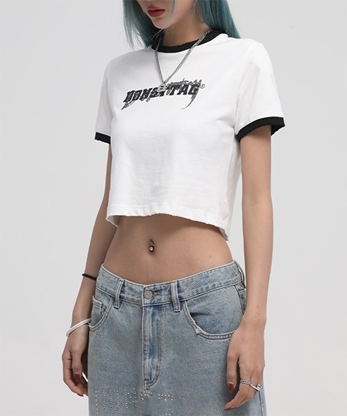 MASONPRINCE（メイソンプリンス）の「ショート丈 リンガーTシャツ TX21201【DO NOT TAG】（Tシャツ/カットソー・レディース・ホワイト/ブラック/グレー・L/S/M）」の15枚目の写真