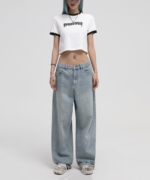 MASONPRINCE（メイソンプリンス）の「ショート丈 リンガーTシャツ TX21201【DO NOT TAG】（Tシャツ/カットソー・レディース・ホワイト/ブラック/グレー・L/S/M）」の16枚目の写真