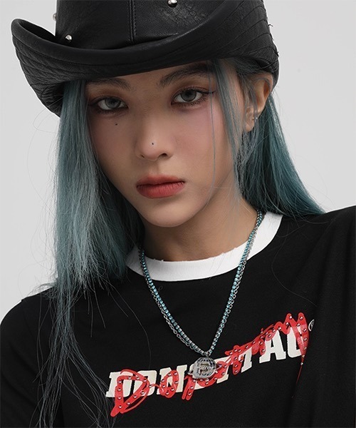 MASONPRINCE（メイソンプリンス）の「ショート丈 リンガーTシャツ TX21201【DO NOT TAG】（Tシャツ/カットソー・レディース・ホワイト/ブラック/グレー・L/S/M）」の22枚目の写真