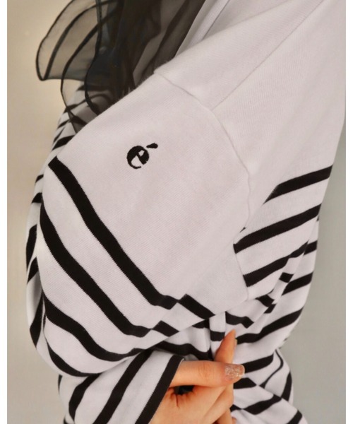 epine（エピヌ）の「e big border long tee（Tシャツ/カットソー・レディース・ホワイト/ネイビー・FREE）」の3枚目の写真