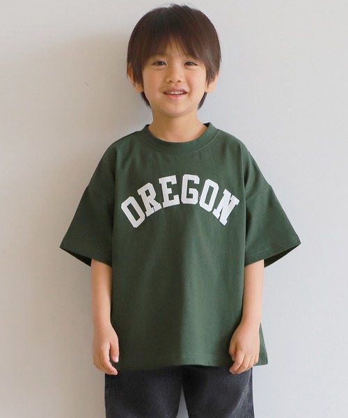 coca(coca)(コカ)の「キッズ 親子お揃いビッグシルエットプリントTee(Tシャツ/カットソー・キッズ・ホワイト/ライトグレー/グリーン・100/110/120/130)」の1枚目の写真