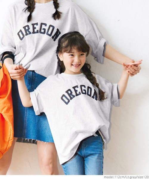 coca(coca)(コカ)の「キッズ 親子お揃いビッグシルエットプリントTee(Tシャツ/カットソー・キッズ・ホワイト/ライトグレー/グリーン・100/110/120/130)」の6枚目の写真