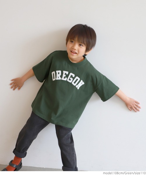 coca(coca)(コカ)の「キッズ 親子お揃いビッグシルエットプリントTee(Tシャツ/カットソー・キッズ・ホワイト/ライトグレー/グリーン・100/110/120/130)」の11枚目の写真