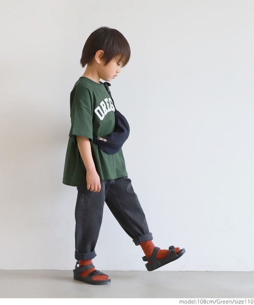 coca(coca)(コカ)の「キッズ 親子お揃いビッグシルエットプリントTee(Tシャツ/カットソー・キッズ・ホワイト/ライトグレー/グリーン・100/110/120/130)」の13枚目の写真