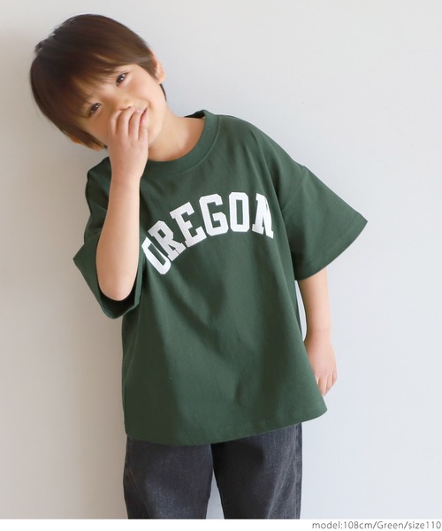 coca(coca)(コカ)の「キッズ 親子お揃いビッグシルエットプリントTee(Tシャツ/カットソー・キッズ・ホワイト/ライトグレー/グリーン・100/110/120/130)」の14枚目の写真